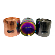 Metal Grinder 4 Parts - Spark Concaved w/See through Storage (10)