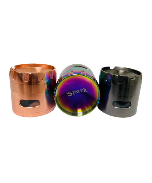 Metal Grinder 4 Parts - Spark Concaved w/See through Storage (10)