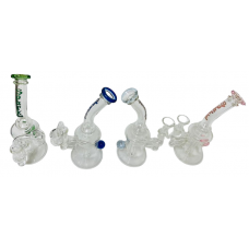 Water Pipe - 7" Spark Clear Oil with Banger & Herb bowl