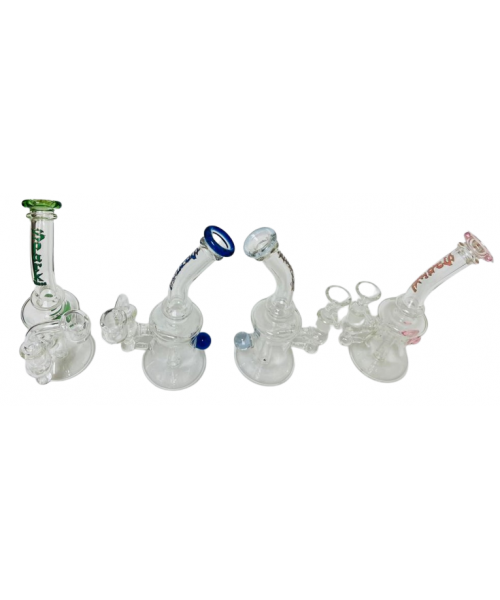 Water Pipe - 7" Spark Clear Oil with Banger & Herb bowl