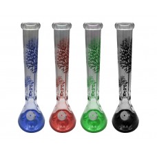 Water Pipe - 18" 9 mm Engraved Trees & Leaf