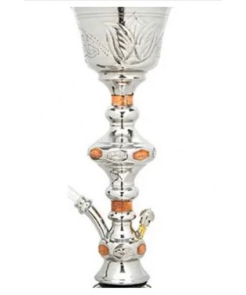 Hookah Stem - Sultana Stainless Steel Single 1001 Nights w/Ice (20" base - bowl tip