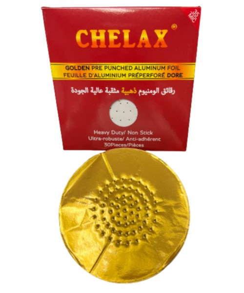 Chelax Pre-Punched GOLDEN Aluminum Foil (30/Pack) (50)