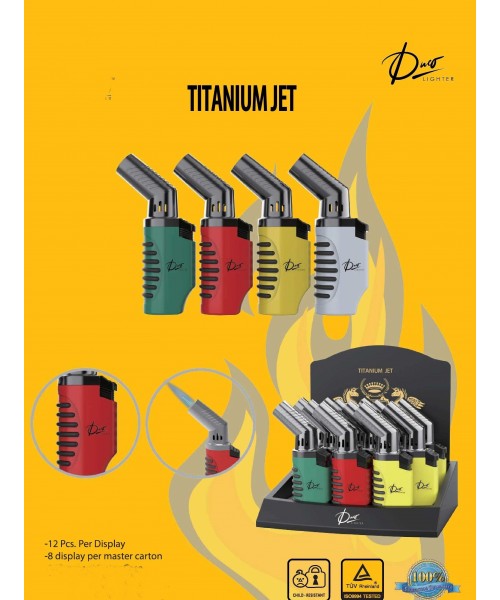 Titanium Jet Angle Head Torch Lighter (12/Display)