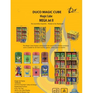 Magic Cube MEGA JET II - Four Position Display - Rubberized Assorted UV Print Graphics Torch Lighters (48 Pieces)