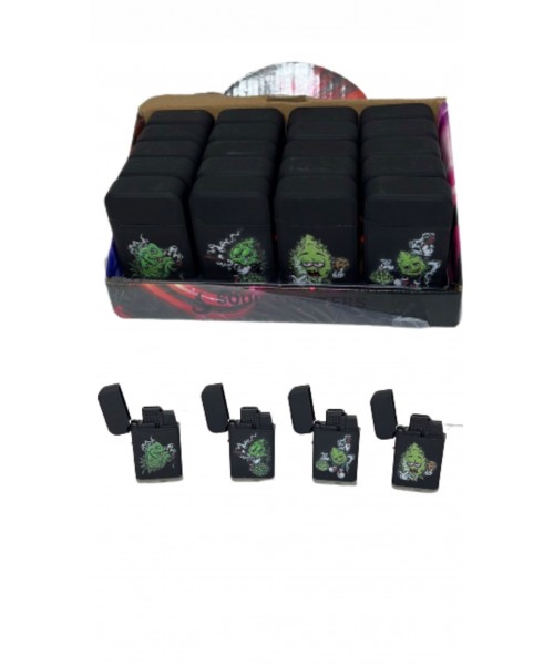 3" Mini Double Torch Lighter - Green Smoker (20/Display)