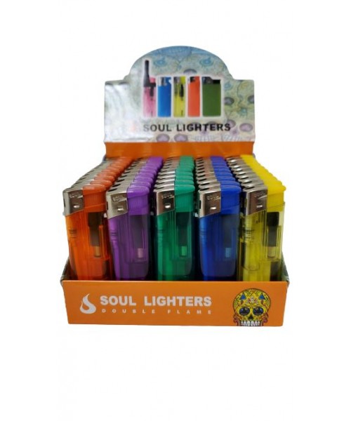Soul Classic Flame Lighter (50/Display) - Transparent