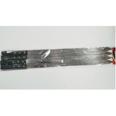 Stainless Steel BBQ Skewers w/Wood Handle (60x2.3) (Set of 4 )