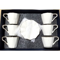 Coffee Cup & Saucer Set (12 pcs) (6 cm diameter)- (12)