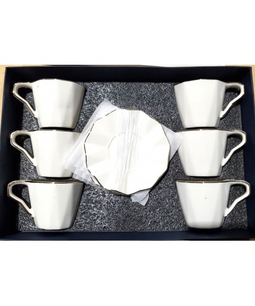Coffee Cup & Saucer Set (12 pcs) (6 cm diameter)- (12)