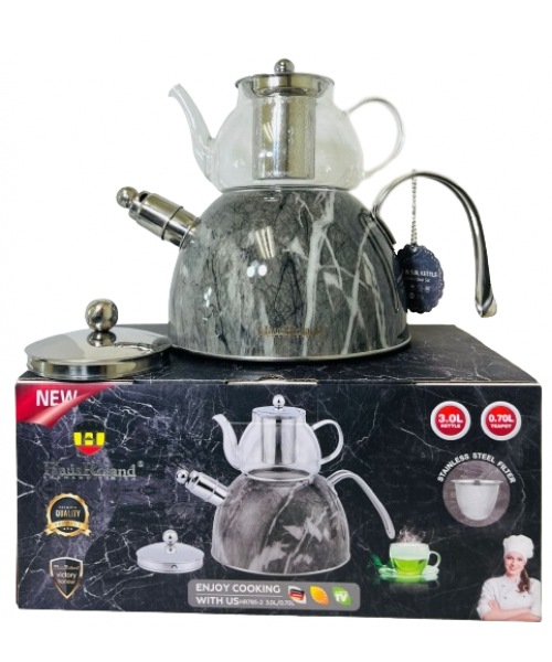 Double Teapot Set w/Stainless Steel FIlter (0.7 L/3 L) (ITEM 72) (6)