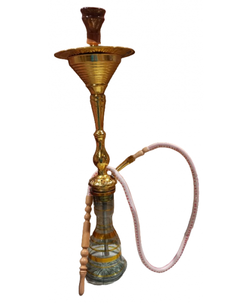 30'' Yahya Hookah - Pear w/Ice Chamber - Gold (#12)