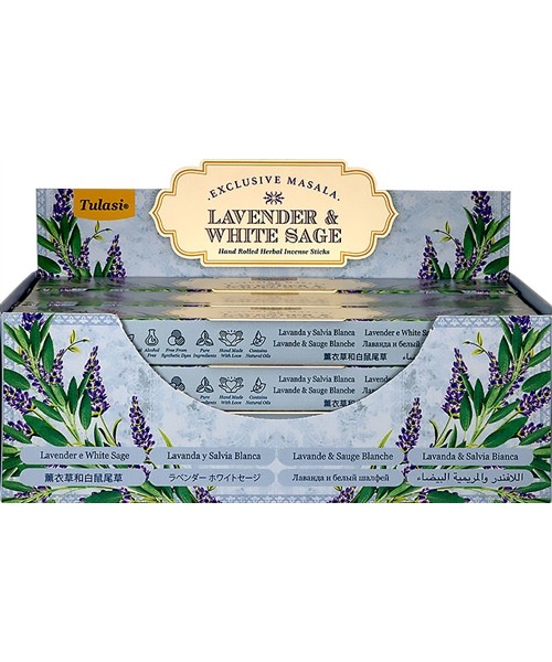 Incense - Tulasi Masala 15g Lavender & White Sage (Box of 12) Incense - Tulasi Masala 15g Lavender & White Sage (Box of 12)