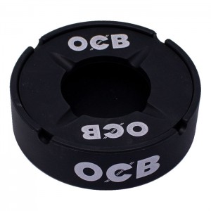 OCB Black Silicone Round Ashtray (4" Diameter)