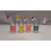 Water Pipe - 7" Dual Herb/Oil Outside Color and Rim