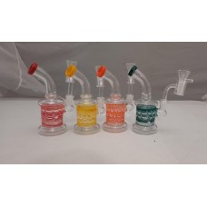 Water Pipe - 7" Dual Herb/Oil Outside Color and Rim