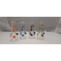 Water Pipe - 6'' Clear w/Leaf