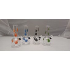 Water Pipe - 6'' Clear w/Leaf