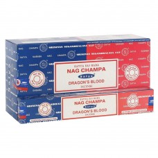Incense - Satya Combo Pack Nag Champa & Dragon's Blood 16g (Box of 12)