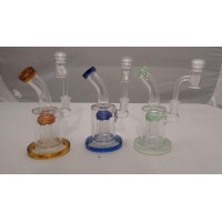 Water Pipe - 7" Dual Herb/Oil 6 Arm tree perc. bend