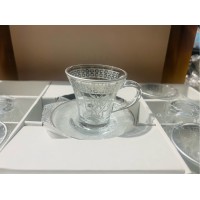 Cups W/ Handle & Saucers (12 Pcs) - SILVER