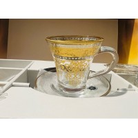 Cups W/ Handle & Saucers (12 Pcs) - GOLD