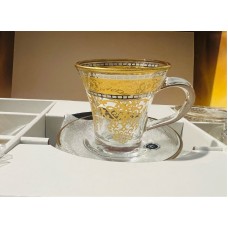 Cups W/ Handle & Saucers (12 Pcs) - GOLD