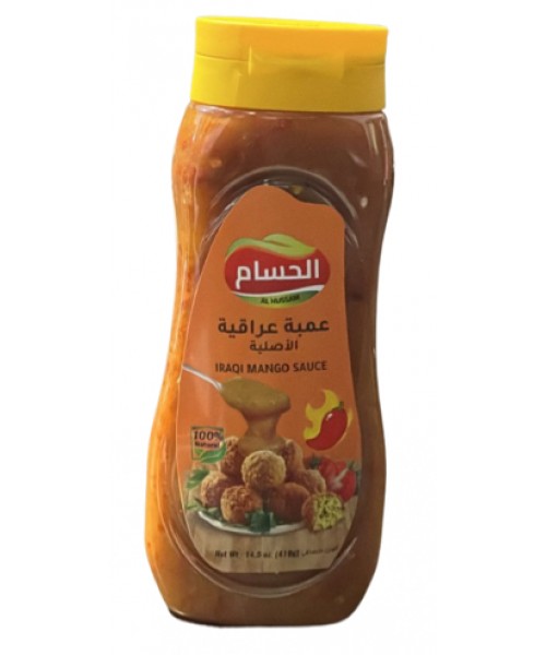 Al Hussam Hot Mango (Amba) Sauce Squeeze Bottle (12 x 419 g)