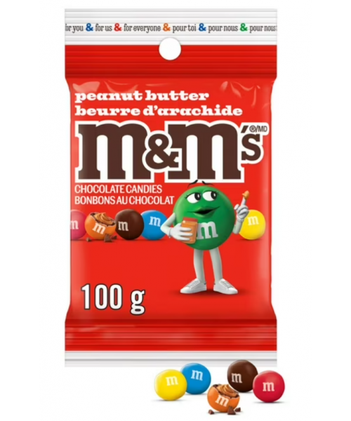 M&M'S Peanut Butter Chocolate Candies (12 x100 g) (RED)