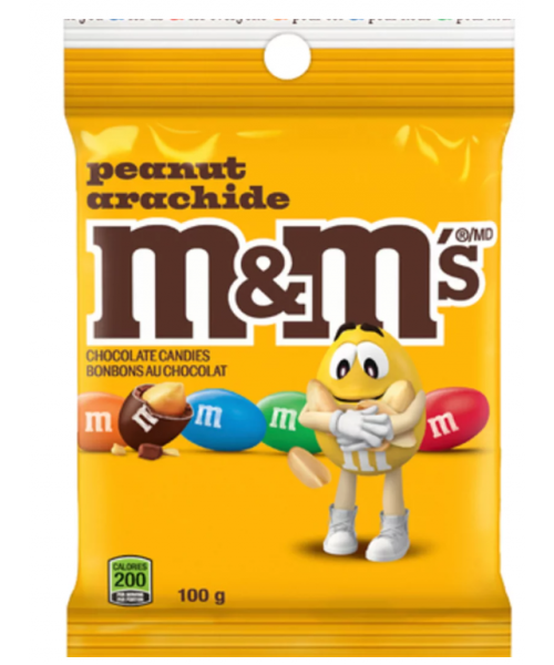M&M'S Peanut Chocolate Candies (12 x 100 g) (YELLOW)
