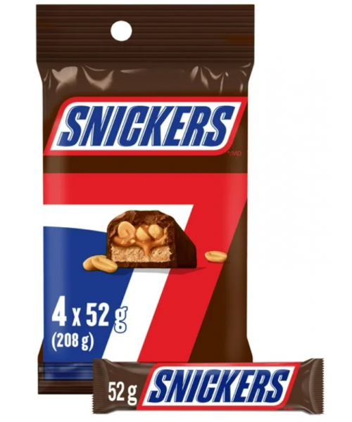 Snickers Chocolate (4 Bars x 52 g)