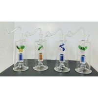 Water Pipe - 6" Fancy Oil w/Percolator & Glowing Light (SGP-004)
