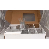 Glass Tea Cups & Saucers (12 Pcs) - PSH01-02