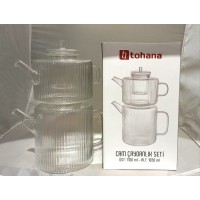 Glass Double Tea Pot - (PSH03-02) Glass Double Tea Pot - (PSH03-02)