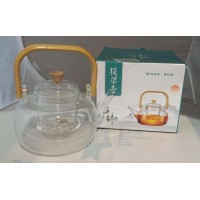 Glass Tea Pot w/Wooden Handle- (PSH05-03) Glass Tea Pot w/Wooden Handle- (PSH05-03)