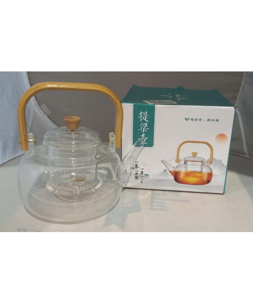 Glass Tea Pot w/Wooden Handle - (PSH05-01) Glass Tea Pot w/Wooden Handle - (PSH05-01)