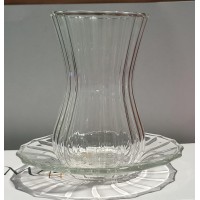 Glass Tea Cups & Saucers (12 Pcs) - PSH04-01