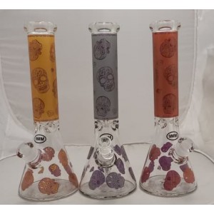 Water Pipe - 14" 9 mm Assorted Skulls