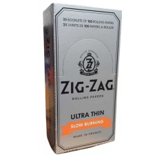 Rolling Paper - Zig Zag Ultra Thin (Silver) (25 Booklets x 100 Rolling Papers)