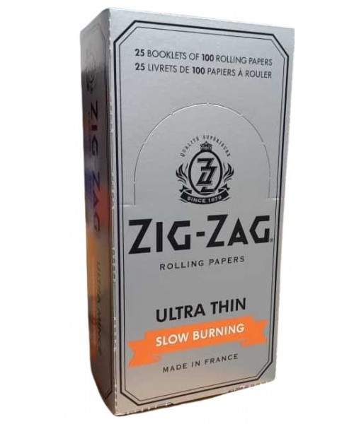 Rolling Paper - Zig Zag Ultra Thin (Silver) (25 Booklets x 100 Rolling Papers)