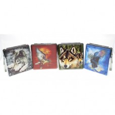 Cigarette Case - Metal Wolf & Eagle - 20 King Size (12)