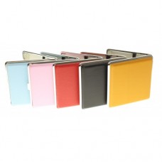 Cigarette Case - Metal W/Leather - 20 King Size (12)