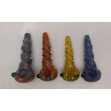 Glass Pipe 4" Twisted Frit