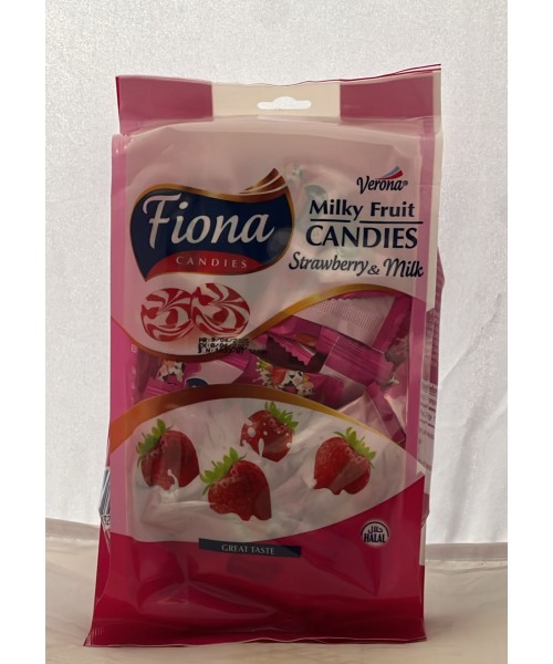 Fiona Hard Candies - Strawberry & Milk (12 bags x 300 g)