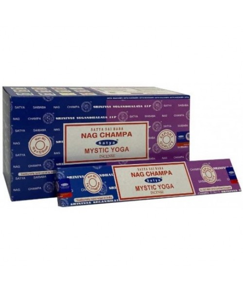 Incense - Satya Combo Pack Nag Champa & Mystic Yoga 16g (Box of 12) Incense - Satya Combo Pack Nag Champa & Mystic Yoga 16g (Box of 12)