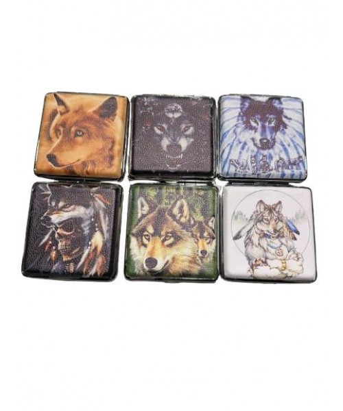 Cigarette Case - Metal Wolf- 20 King Size (12) Cigarette Case - Metal Wolf- 20 King Size (12)