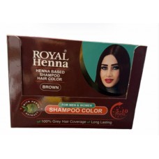 Royal Henna Shampoo Hair Color - Brown (12 x 25 ml)