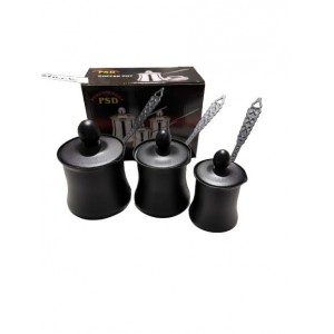3 Piece Coffee Warmer Set w/Lid - Black