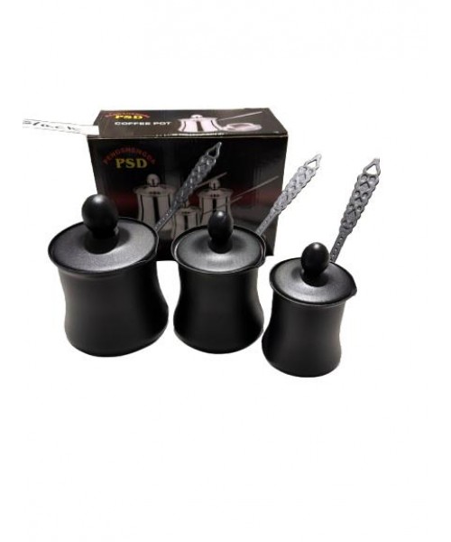 3 Piece Coffee Warmer Set w/Lid - Black 3 Piece Coffee Warmer Set w/Lid - Black