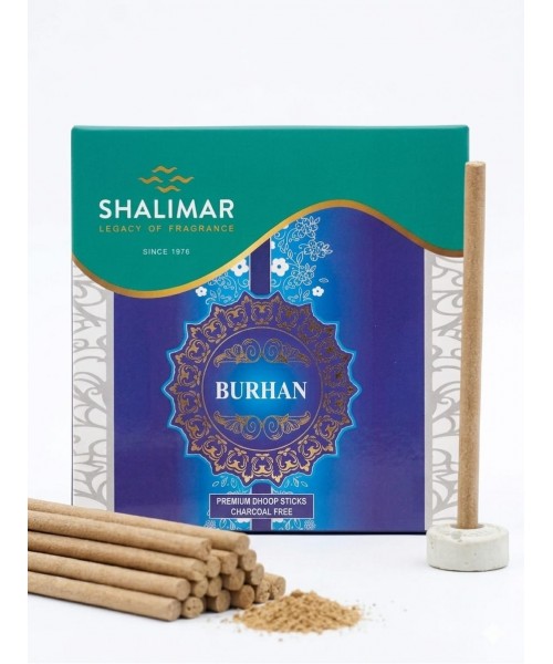 Shalimar 5" Long Burning Dhoop Sticks - Burhan (12 x 10 Pcs)